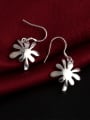 thumb Christmas Gist Flowers Shaped White Gold Plated Drop Earrings 2