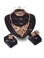 thumb Alloy Imitation-gold Plated Vintage style Rhinestones Hollow Four Pieces Jewelry Set 2