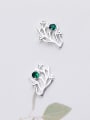 thumb 925 Sterling Silver With Silver Plated Simplistic Branch Stud Earrings 3