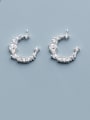 thumb 925 Sterling Silver With Platinum Plated Delicate Geometric Semicircle Charms 0