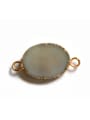 thumb Simple Oval Natural Crystal Gold Plated Pendant 1