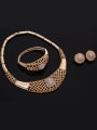 thumb new new Alloy Imitation-gold Plated Vintage style Rhinestones Hollow Four Pieces Jewelry Set 1