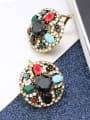 thumb Ethnic style Colorful Resin stones White Rhinestones Alloy Earrings 2