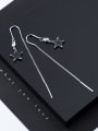thumb 925 Sterling Silver With Platinum Plated Simplistic Geometric Threader Earrings 1