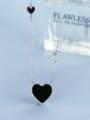 thumb Simple Black Heart shaped Carnelian 925 Silver Necklace 1