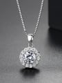 thumb Copper With Platinum Plated Classic Round Cubic Zirconia Necklaces & Pendants 3