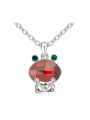 thumb Personalized austrian Crystals Frog Pendant Alloy Necklace 0