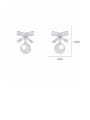 thumb Copper With Platinum Plated Simplistic Bowknot Drop Earrings 2