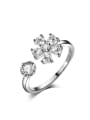 thumb Fashionable Flower-shape Zircons Opening Ring 0