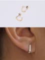 thumb Titanium With Gold Plated Simplistic Hollow  Geometric Clip On Earrings 1