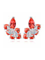 thumb Fashion Leaves Geometrical austrian Crystals Alloy Stud Earrings 1