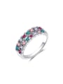 thumb Exquisite Colorful Austria Crystal Geometric Shaped Ring 0