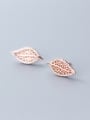 thumb 925 Sterling Silver WithCubic Zirconia Simplistic Hollow Leaf Stud Earrings 0