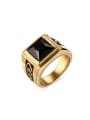 thumb Exquisite Gold Plated Carnelian Titanium Ring 0