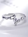 thumb Personality White Gold Plated Bone Shaped Copper Ring 1