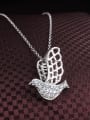 thumb Lovely 18K Platinum Plated Pigeon Shaped Zircon Necklace 1