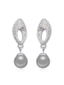 thumb Exquisite Imitation Pearls Shiny Tiny Crystals Alloy Stud Earrings 4