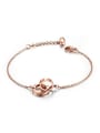 thumb Fashion Double Rings Rose Gold Plated Copper Bracelet 0