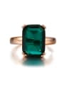 thumb Rectangle Stones Rose Gold Plated Noble Ring 0