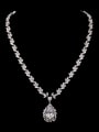 thumb Copper inlaid AAA zircon brides luxurious classic Drop Necklace 0