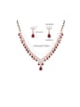 thumb Copper WithCubic Zirconia  Delicate Water DropEarrings And Necklaces 2 Piece Jewelry Set 2