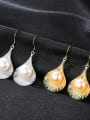 thumb Sterling silver 9-9.5mm natural pearl 18K gold plated earrings 0