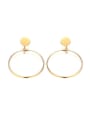 thumb Fashionable Gold Plated Round Shaped Big Drop Earrings 0