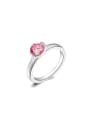thumb Elegant Pink Round Shaped Swiss Zircon Ring 0