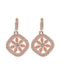 thumb Exquisite Rose Gold Plated Flower Shaped Stud Earrings 0