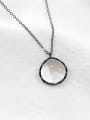 thumb Fashion Clear White Crystal Gun Color Plated Silver Necklace 0