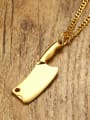 thumb Personality Slice Shaped Gold Plated Titanium Pendant 0