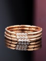 thumb Rose Gold Plated Zircon Single Line Ring 2