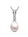 thumb Oval Freshwater Pearl Rhinestones Necklace 0