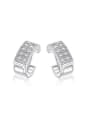 thumb Exquisite Square Shaped Austria Crystal Stud Earrings 0