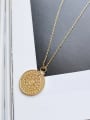 thumb Sterling silver fashion round card simple personality gold necklace 0