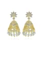 thumb Copper With Gold Plated Ethnic Retro wind chimes Chandelier Earrings 0