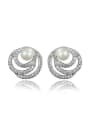 thumb Exquisite Multi Circle Artificial Pearl Stud Earrings 0