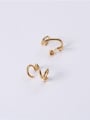 thumb Titanium With Gold Plated Personality Irregular Stud Earrings 3