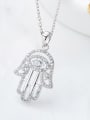 thumb Personalized Cubic Zirconias-covered God's Hand 925 Silver Pendant 3