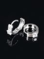 thumb Copper With 18k white Gold Plated Classic Round Earrings 0