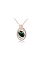 thumb Green Oval Shaped Austria Crystal Necklace 0