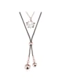 thumb All-match Women AAA Zircon Pearl Sweater Necklace 0