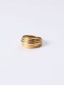 thumb Titanium With Gold Plated Simplistic Irregular Midi Rings 0