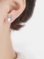thumb Personalized Little Bunny Imitation Pearl Stud Earrings 1