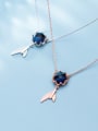 thumb 925 Sterling Silver With Cubic Zirconia  Simplistic Crown Fish Tail  Necklaces 3