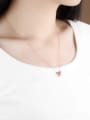 thumb Simple Little Bowknot Zircon Titanium Necklace 1