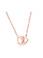 thumb Simple Hollow Round Heart Rose Gold Plated Necklace 0