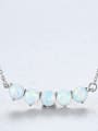 thumb Sterling silver inlay colorful opal necklace 4