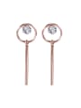 thumb Simple Style Hypoallergenic Titanium Steel 18K Rose Gold drop earring 0