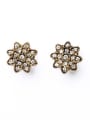 thumb Alloy Retro Flower Rhinestones stud Earring 0